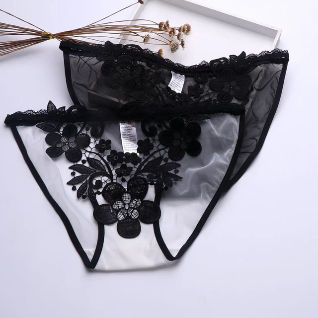 SP&CITY Exquisite Embroidery Flower Lace Sexy Women's Underwear Mesh  Transparent Luxury Panties Cotton Crotch Hollow Out Briefs - AliExpress