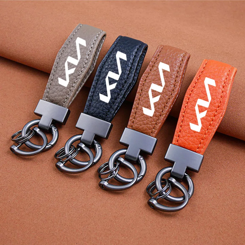 Car Keychain Luxury Men Women Business Metal Leather Car Key Ring