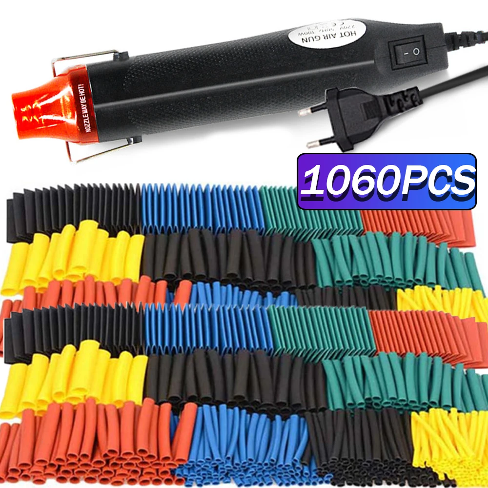 Comprehensive Heat Shrink Tubing Kit with Hot Air Gun - Versatile Cable Repair and Protection Solution (Variety of Sizes)