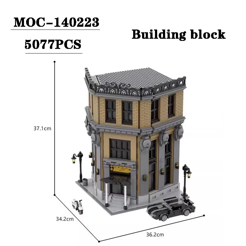 Building Block Moc-140223 Street View Architecture City Hotel 5077Pcs Puzzle Per Bambini Adulti Educazione Compleanno Giocattoli Natalizi