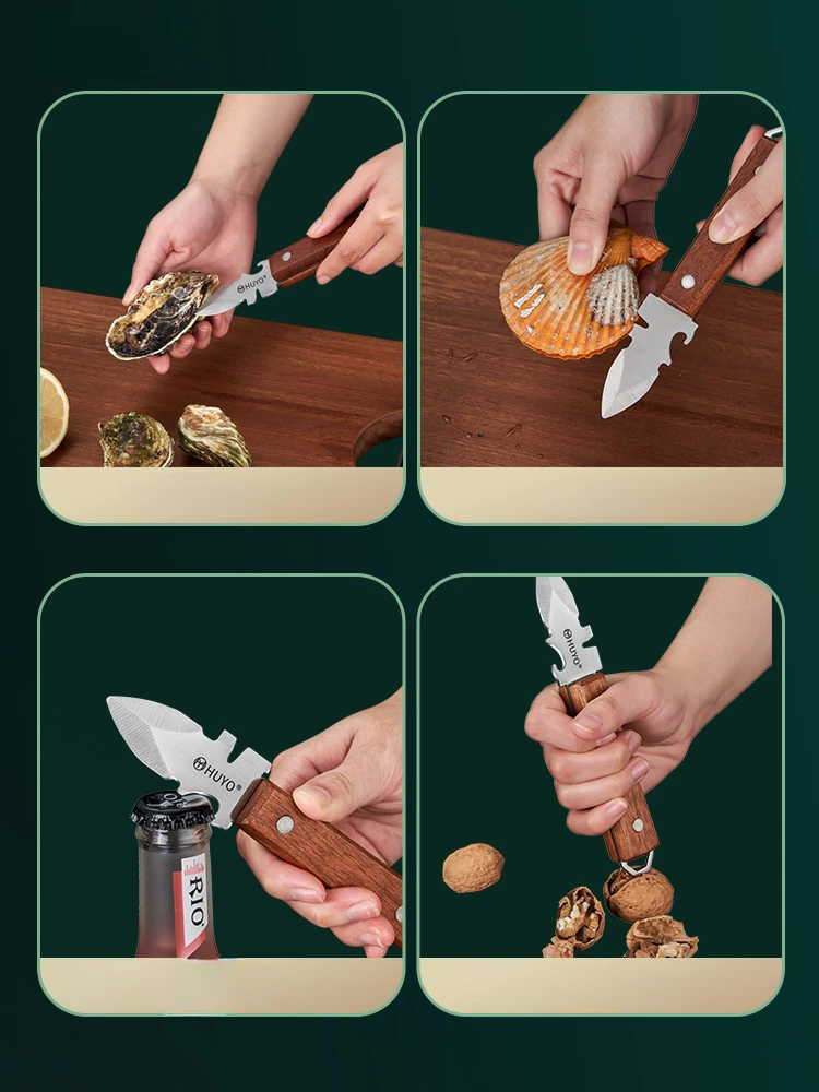 Thickening Stainless Steel Oyster Knife Simple Household Scallop Oyster Shell Opener Commercial Multifunction Shell Prying Tools seafood opener oyster knife