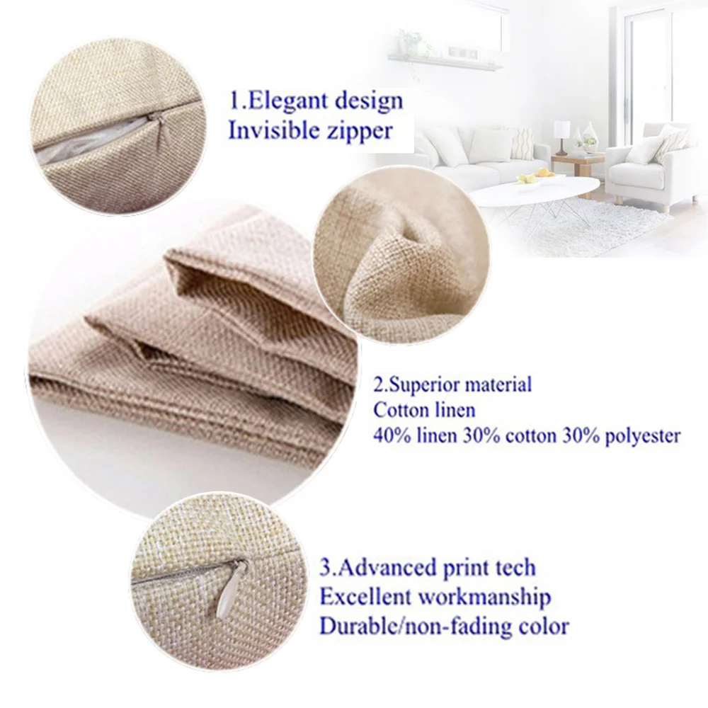 Goldfish pattern linen cushion cover, linen pillow for living room sofa decoration, 45x45cm square, suitable for various scenes