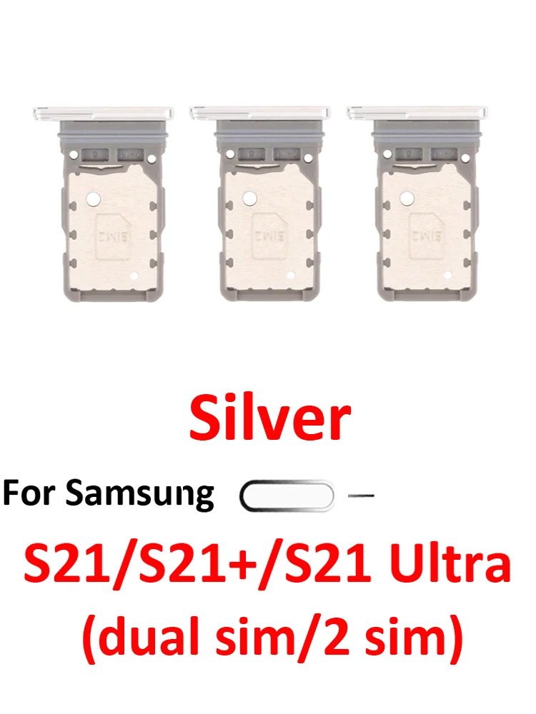 Samsung Galaxy S21 Series SIM Card Tray Holder - Black/Silver
