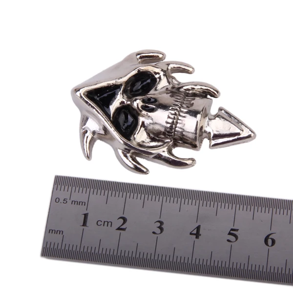 5pcs Alloy Skull Spikes Rivets Garment Clothes Accessory Leathercraft Silver