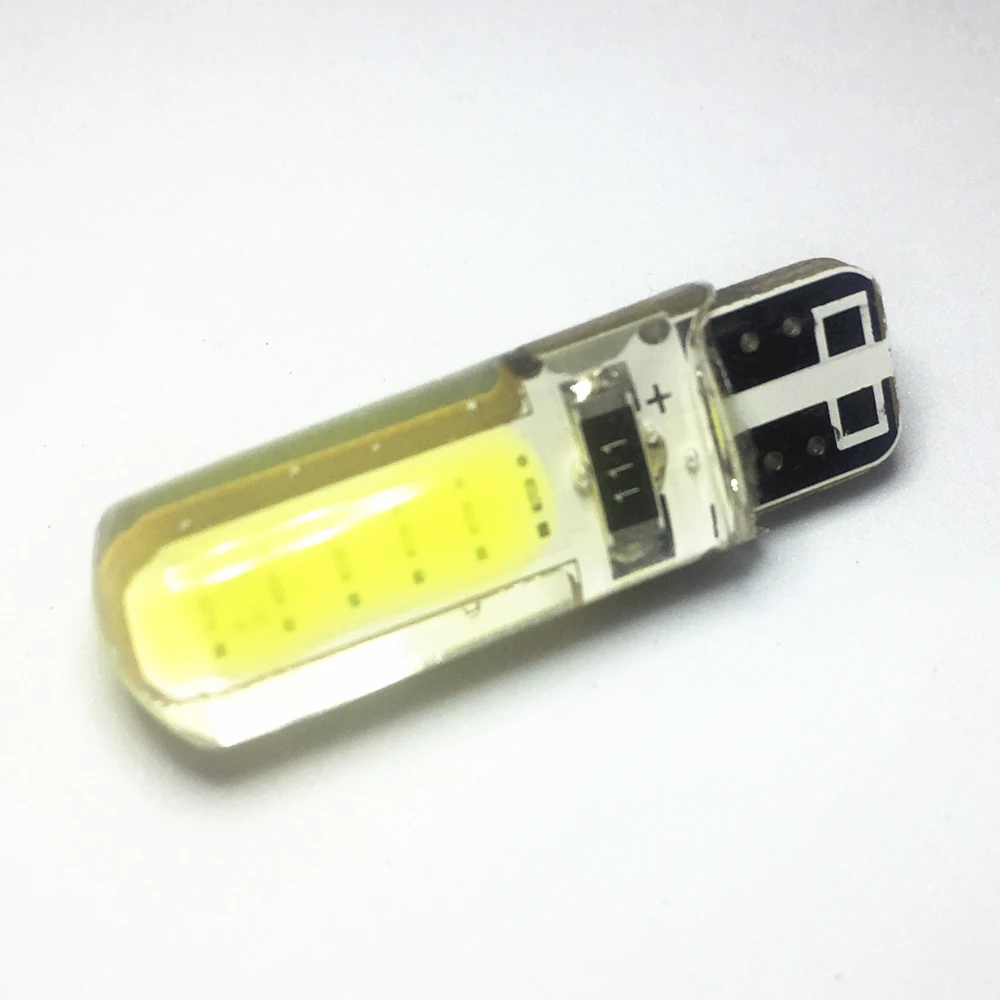 

1PCS T10 W5W LED 194 2825 WY5W COB Auto Parking Bulb 501 Silicone Shell Car Reading Dome Lamp Silica Gel Waterproof Wedge Light