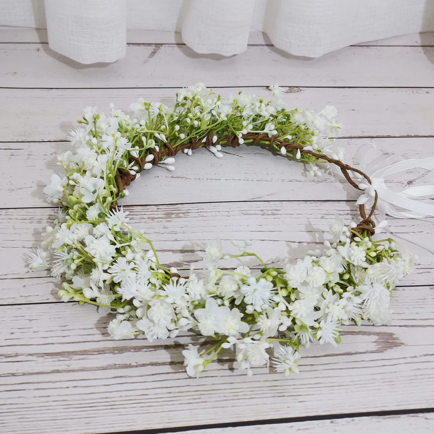 Gypsophila Flowers Crown Headbands Women Hair Accessories