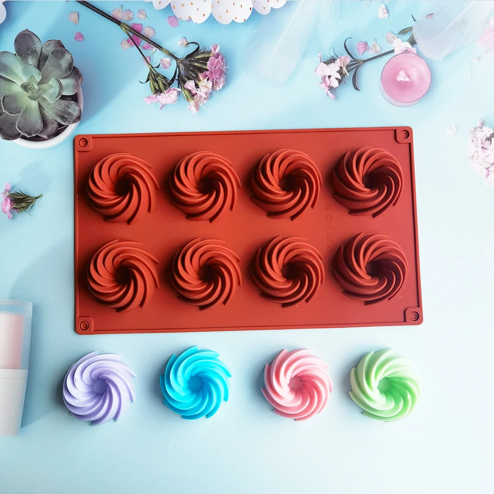 

Mini Spiral Cake Silicone Mold 3D Mousse Handmade Pastry Jelly Egg Tart Bread Mold Baking Tool