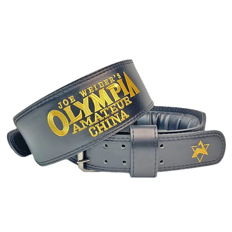 Weightlifting Belt PU Leather Waist Support Gym Belt Unisex Wide Barbell Training Weight Lifting Brace Straps for Fitness 4