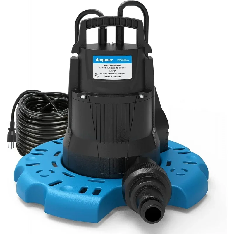 

Автоматический погружной насос для бассейна Acquaer 1/4 HP, 115 В, с обратным клапаном 3/4 дюйма и шнуром питания 25 футов, 2250 г