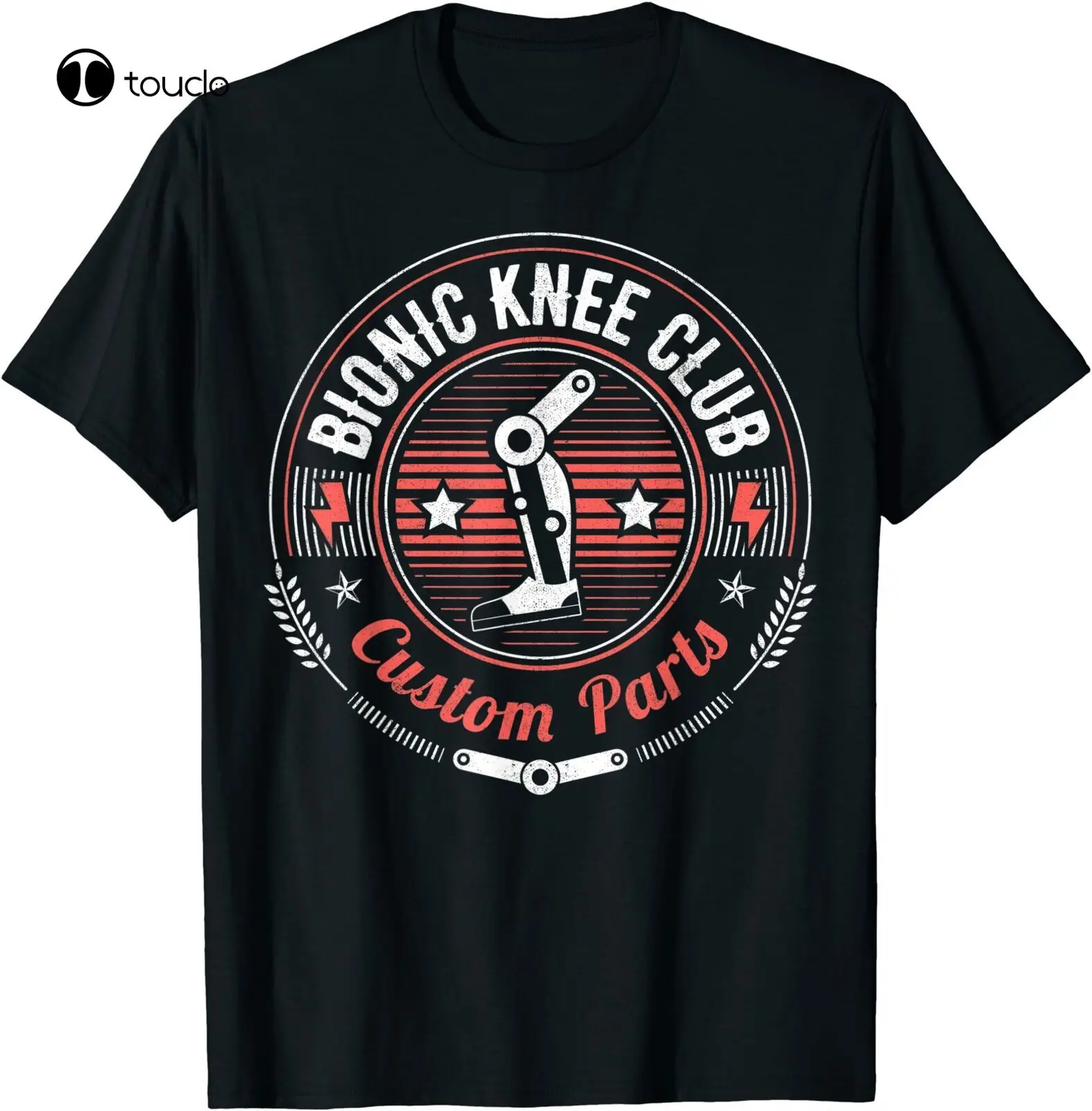 

Bionic Knee Club Custom Parts Funny Knee Replacement T-Shirt Black S-5XL funny shirts