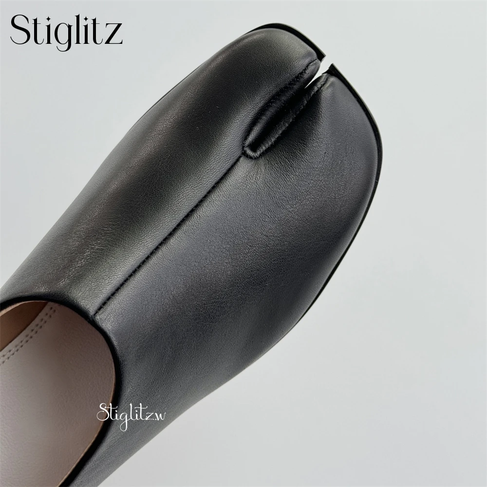 Slip-On Tabi Shoes for Men Black Patent Leather Comfortable Flats Multi-Color Brown Handmade Men's Shoes Wedding Banquets