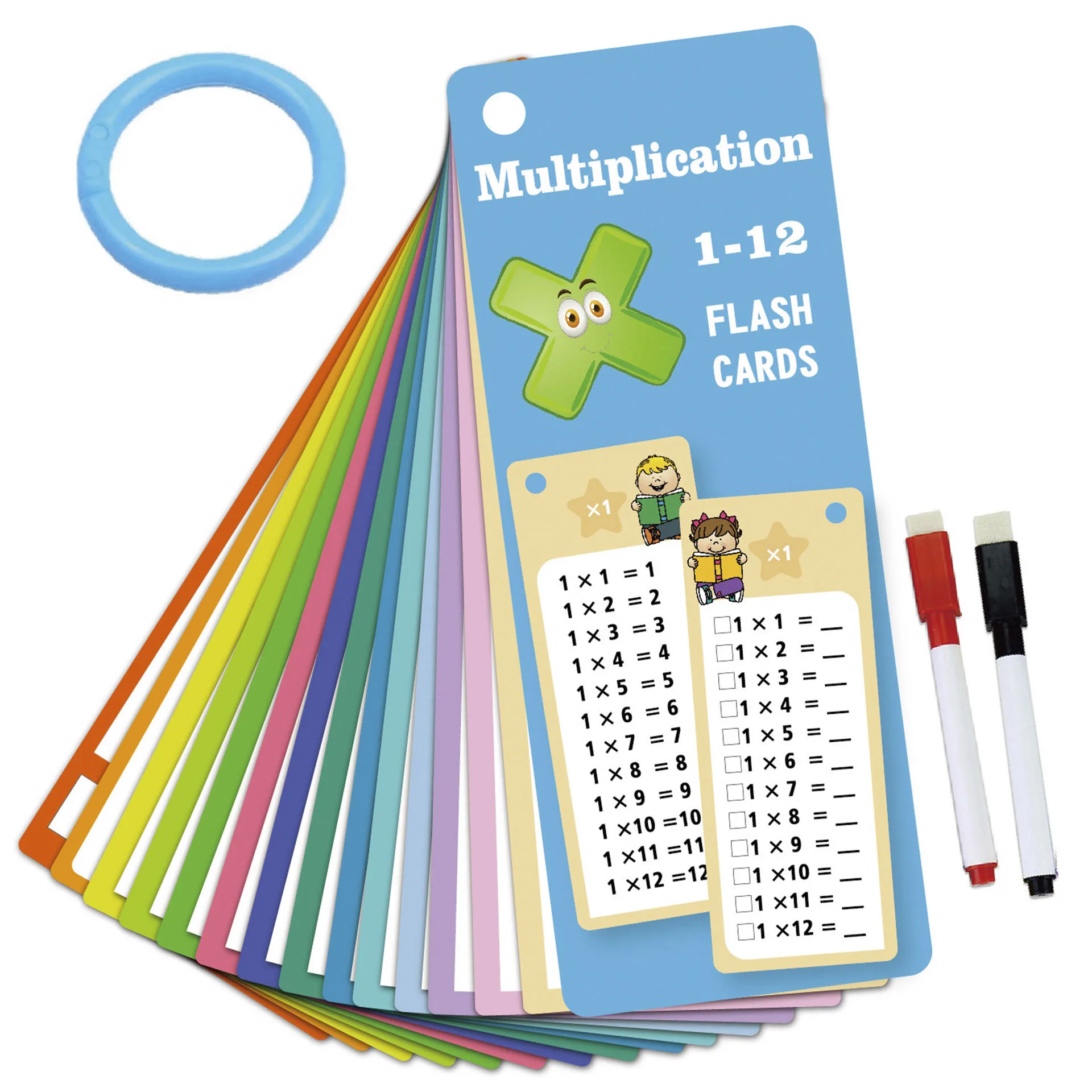 15Pcs/set Math Addition Subtraction Multiplication Division Erasable Reusable Number Learning Cards Children's Math Teaching Aid 6