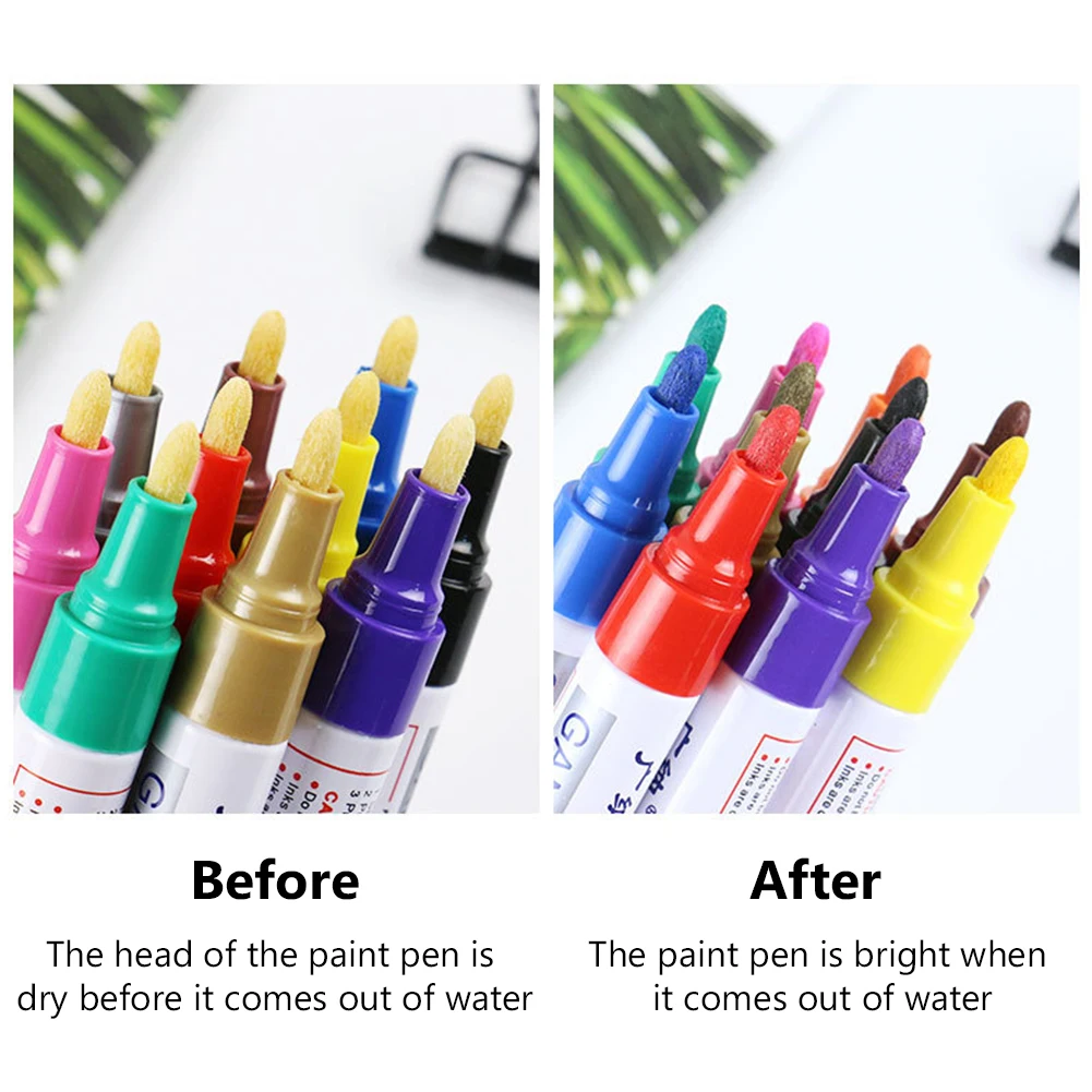 Pennarelli Vernice Auto Bianco - Confezione Da 4 Per Pneumatici E Superfici, Impermeabili E Resistente - Foto 2