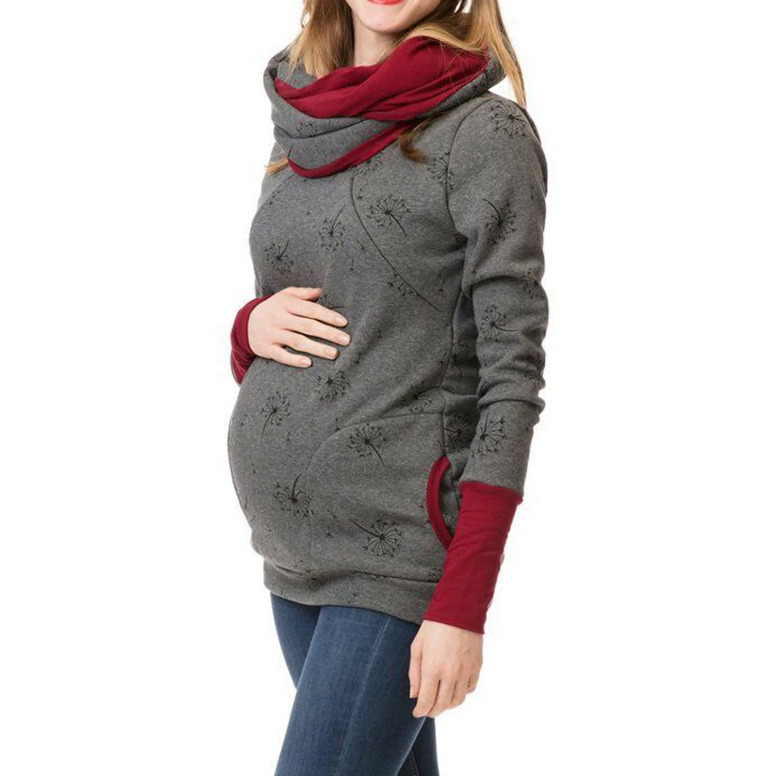 Maternity Nursing Hoodie Sweatshirt Winter Autumn Pregnancy Clothes Pregnant Women Breastfeeding Sweater Shirts