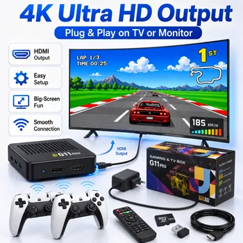 Console di Gioco Portatile 4K HD con Controller Wireless 2.4G, 64GB/128GB, 60000+ Giochi Retro, Sistema Dual