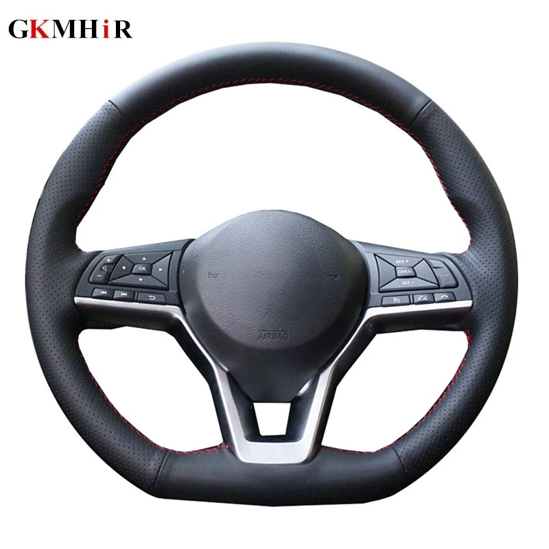 

Genuine Leather Car Hand-Stitched Steering wheel cover for Nissan X-Trail 2017-2019 Qashqai 2018 Rogue (Sport) 2017-2019