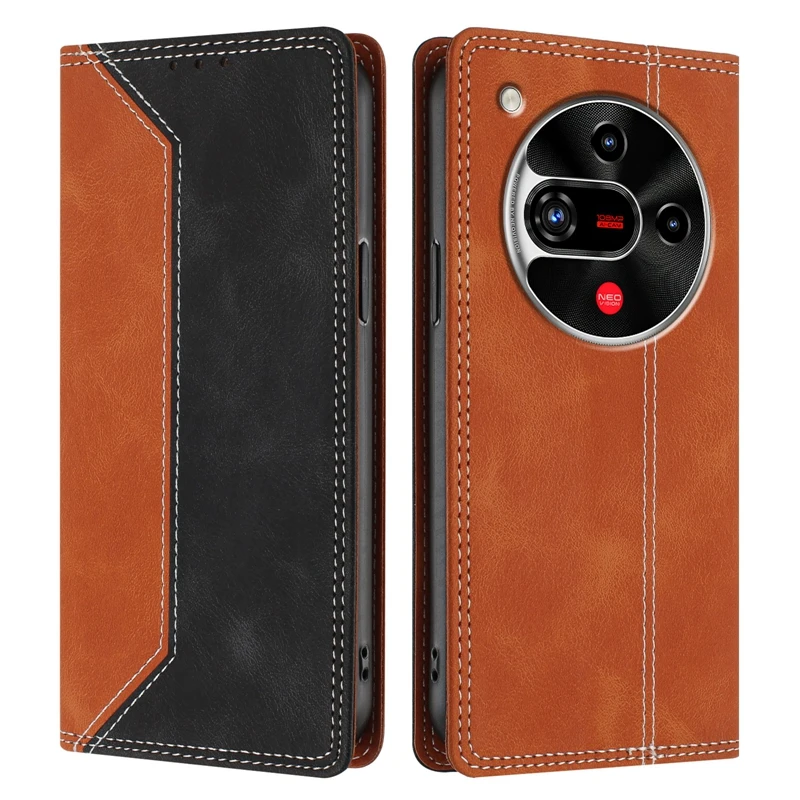 Fashion Color Block Leather Flip Case for ZTE Nubia Focus 2 - Magnetic Phone Cover