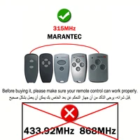 MARANTEC Digital 382 384 M3-2314 ML-1312V、ML-2312、M3-3313 Garage Door Remote Control / Electric Door Controller 315MHz 2