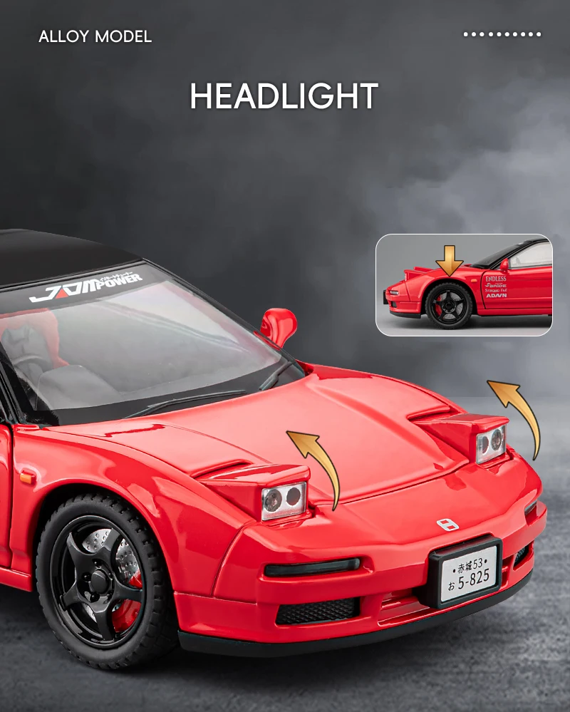 1:24 HONDA Acura NSX MK1 NA1 Alloy Car Model Diecast Toy Vehicle