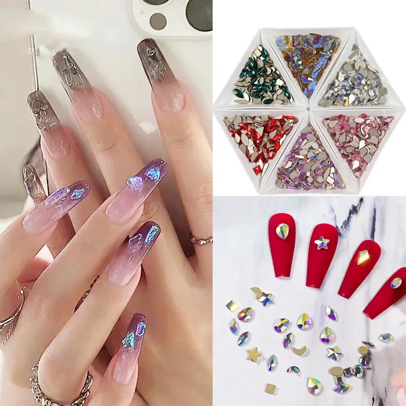 100Pcs Crystals AB Nail Rhinestones Glass Nail Gems And Rhinestones For  Nails Art Decorations Sparkle Flatback Rhinestones - AliExpress