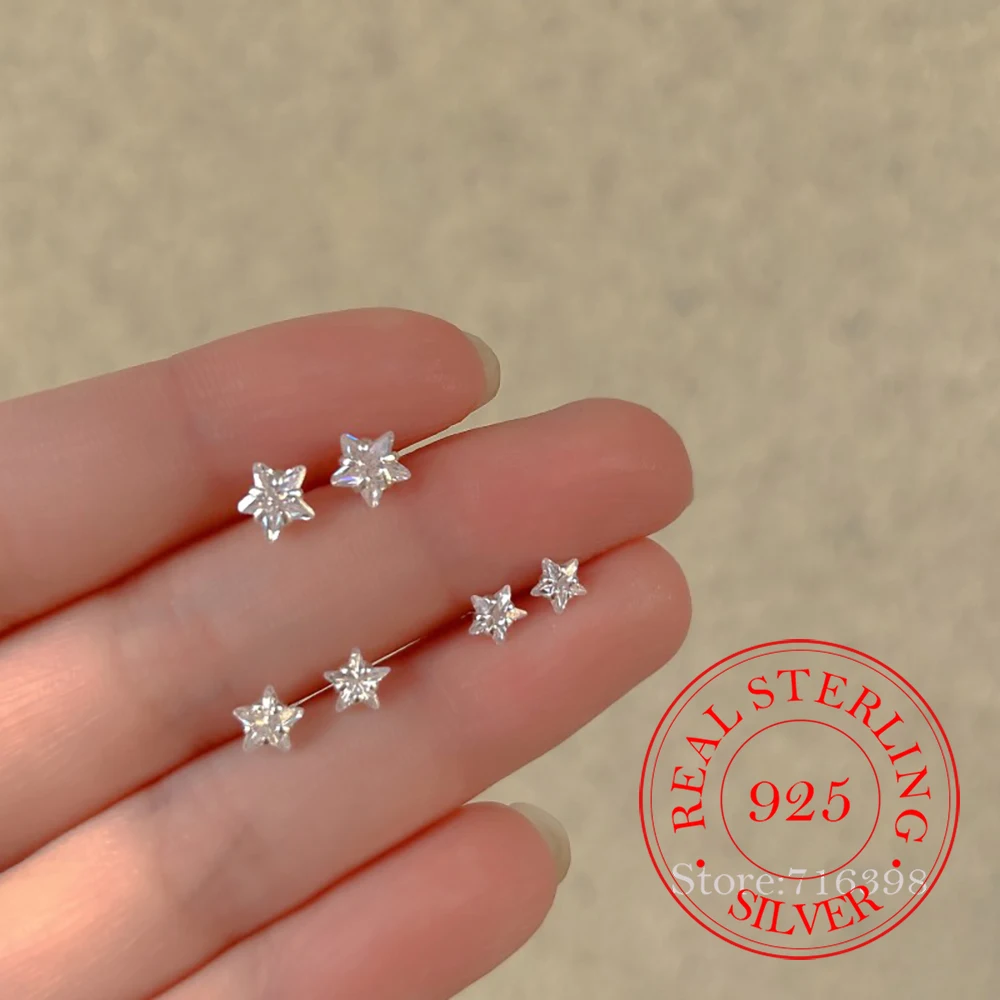Orecchini A Quadrifoglio Con Cristallo In Argento 925 – Gioiello Portafortuna, 7x8 Mm