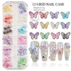 60Pcs/Box Nail Art Butterfly Resin Stones Gems 2 Sizes Multi-Colors Sparkle Nail Designs Charms DIY Manicure 3D Decals Crafts 6