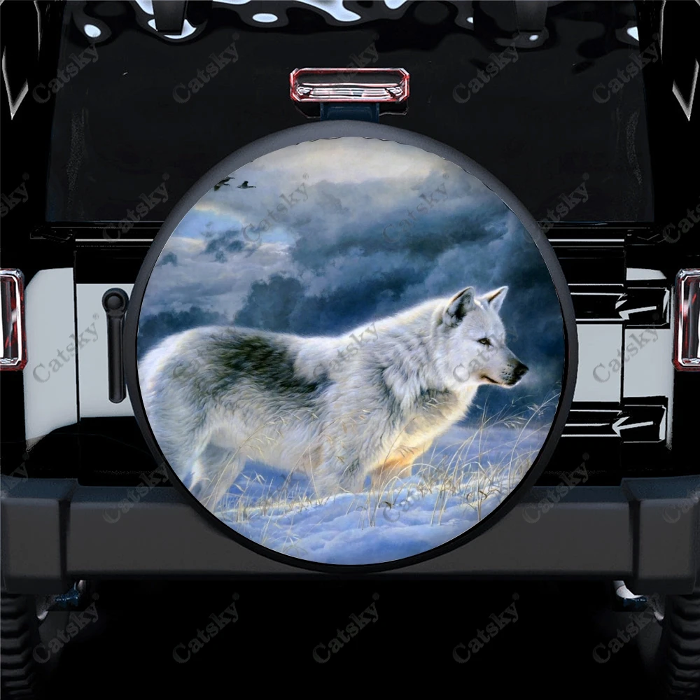 

Автомобильные аксессуары White Wolf, защитный чехол для запасных шин в подарок, универсальный уличный чехол для колес, декоративный протектор для любителей грузовиков