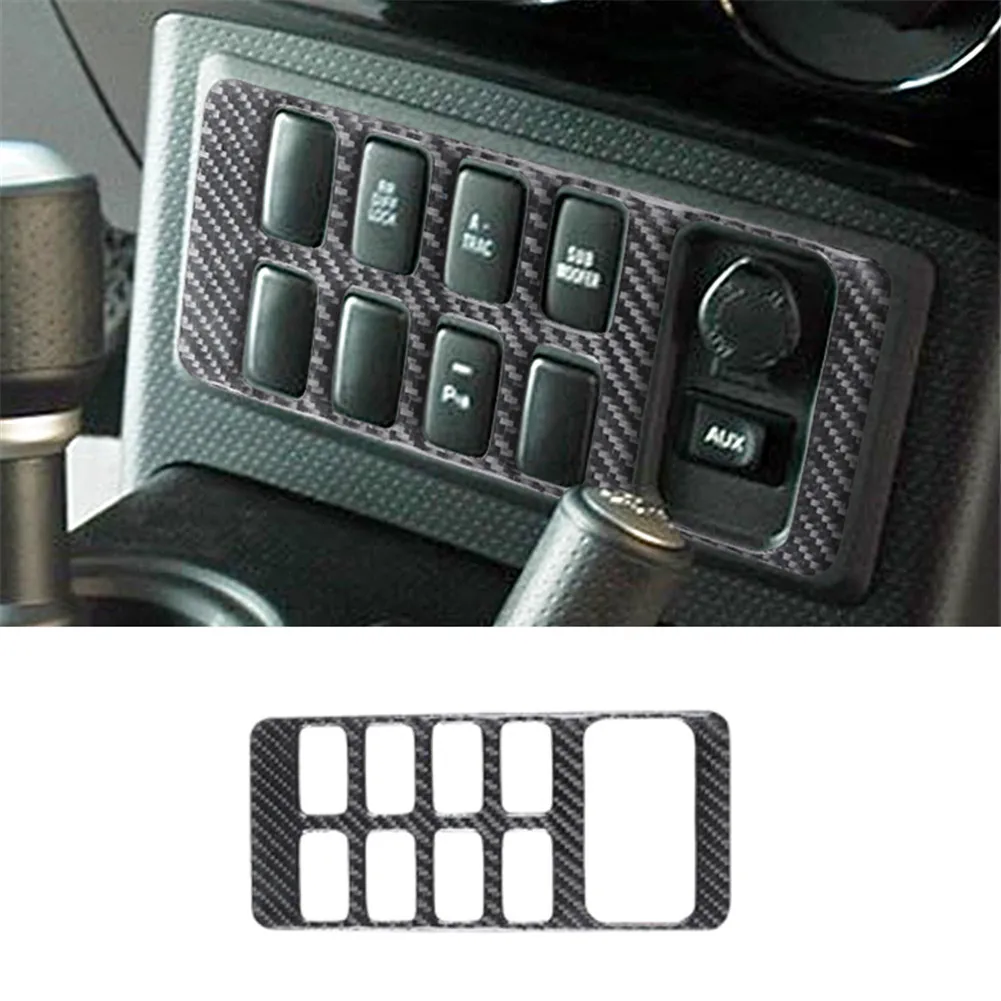 

Car Interior Carbon Fiber Trim Central Control Knob Panel Cover Sticker For Toyota FJ Curiser 2007-2021 Styling Accessories