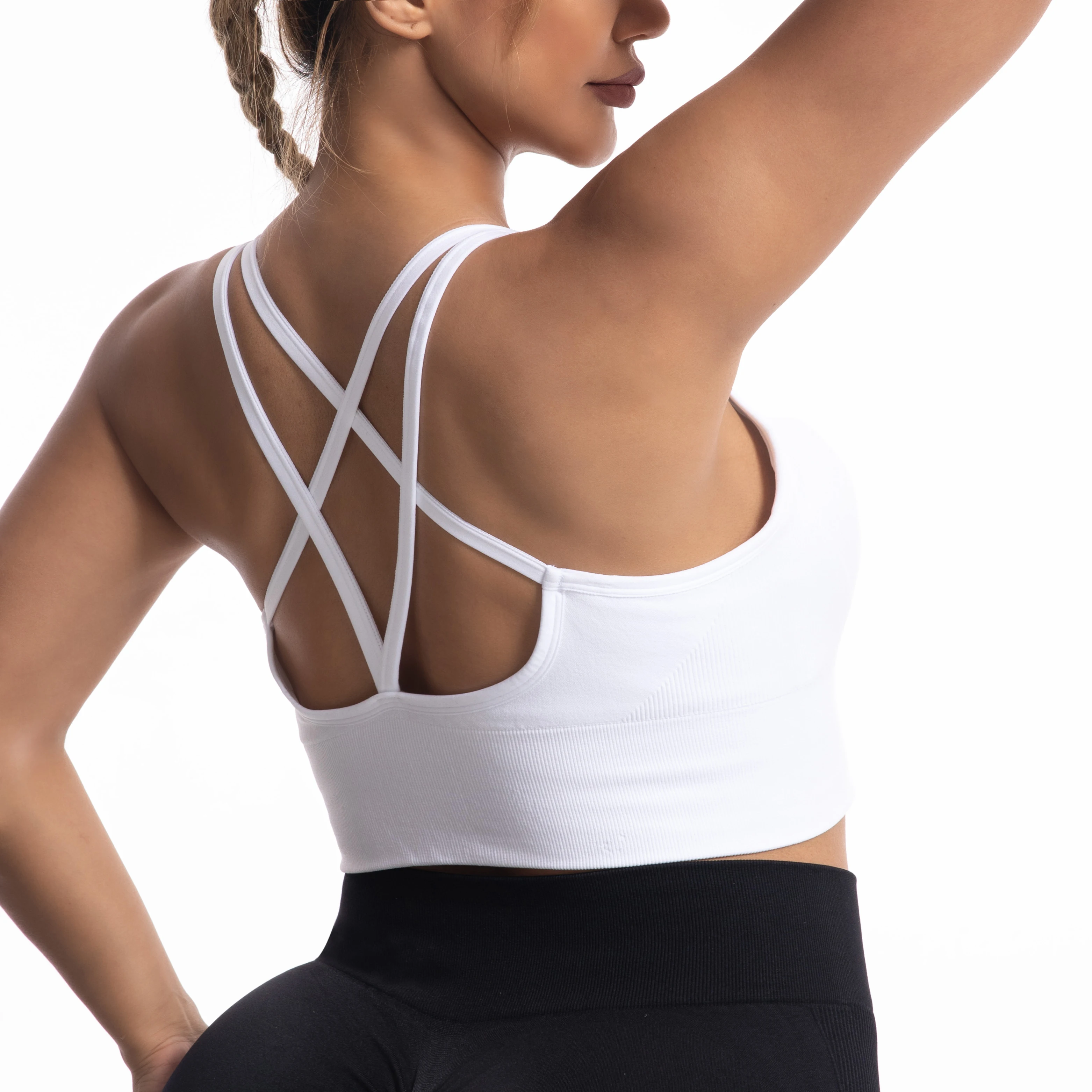 

Plus Size Cross Beauty Back Sports Bra Fitness Vest Running Shockproof Yoga Underwear Women