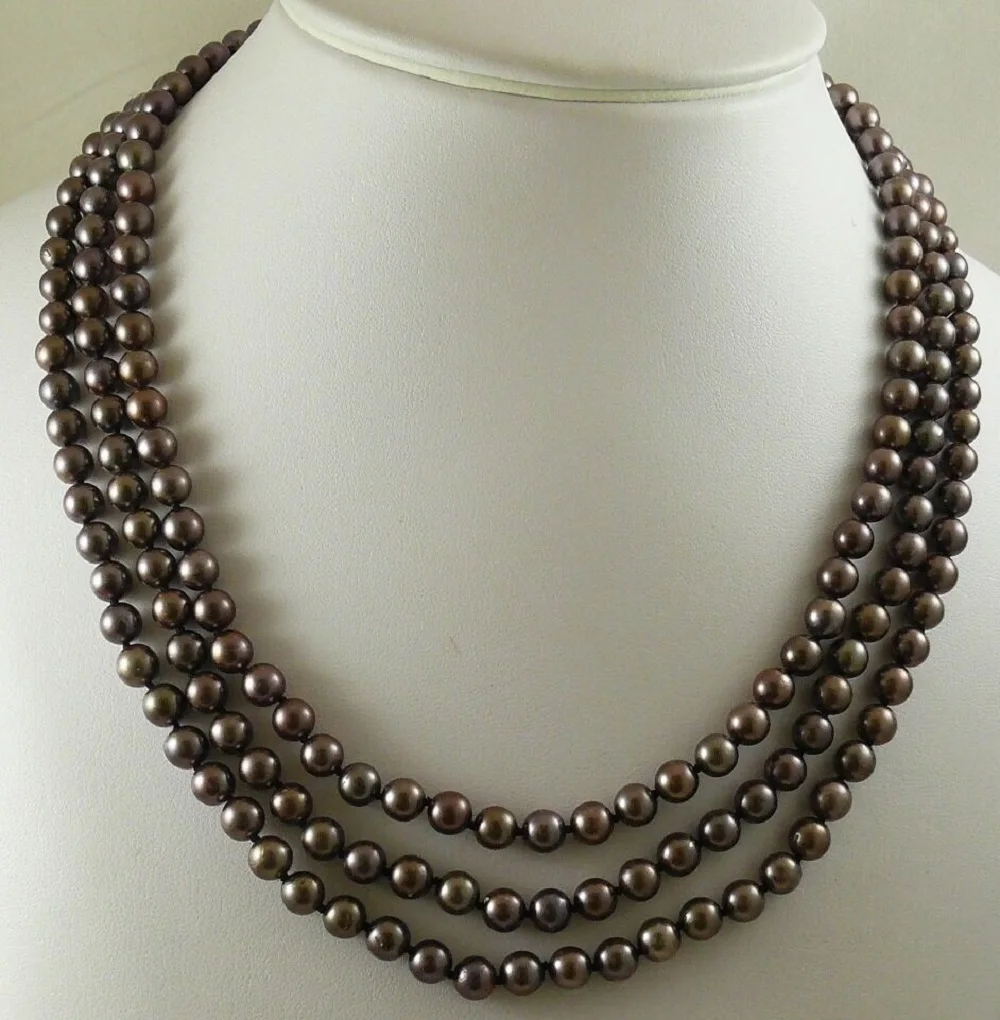 

Ожерелье с натуральным жемчугом 17 дюймов 18 дюймов 19 дюймов, 3 ряда, 8-9 мм, Южное море, белый, розовый, серый, черный