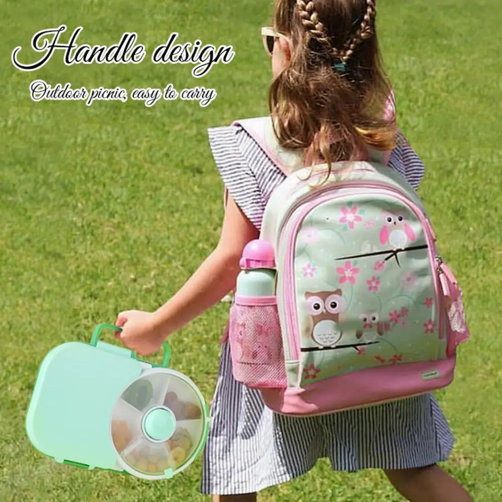 Snack Box With Rotating Lid Portable Leak-proof Transparent Sealed Lid Snack Container Time-saving Plastic Kids Spinner