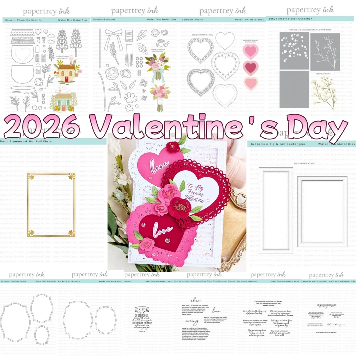 Valentinstag Liebe Herz Bouquet Metall Stanzformen Klare Stempel Atem Schablone Heißfolie DIY Herstellung Karte Sammelalbum Geprägte Te