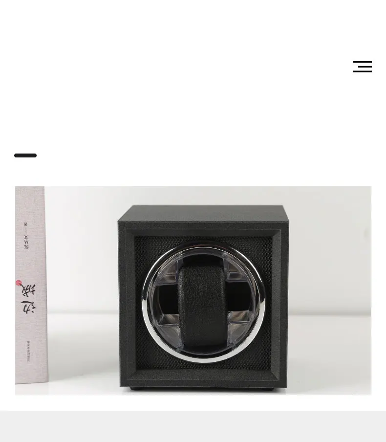 Matte black automatic watch winder box with Mabuchi motor and single-slot design