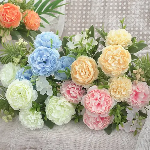 1Pc Artificial Flowers Chrysanthemum Peony Festival Accessory Home Room Table Arrangement Wedding Wreath Brial Bouquet Decor - Image 3
