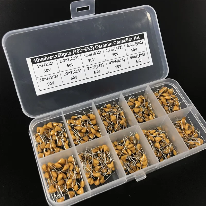 1500pcs 30Valuesx50 10pF-10uF Multilayer Ceramic Capacitor Assorted kit