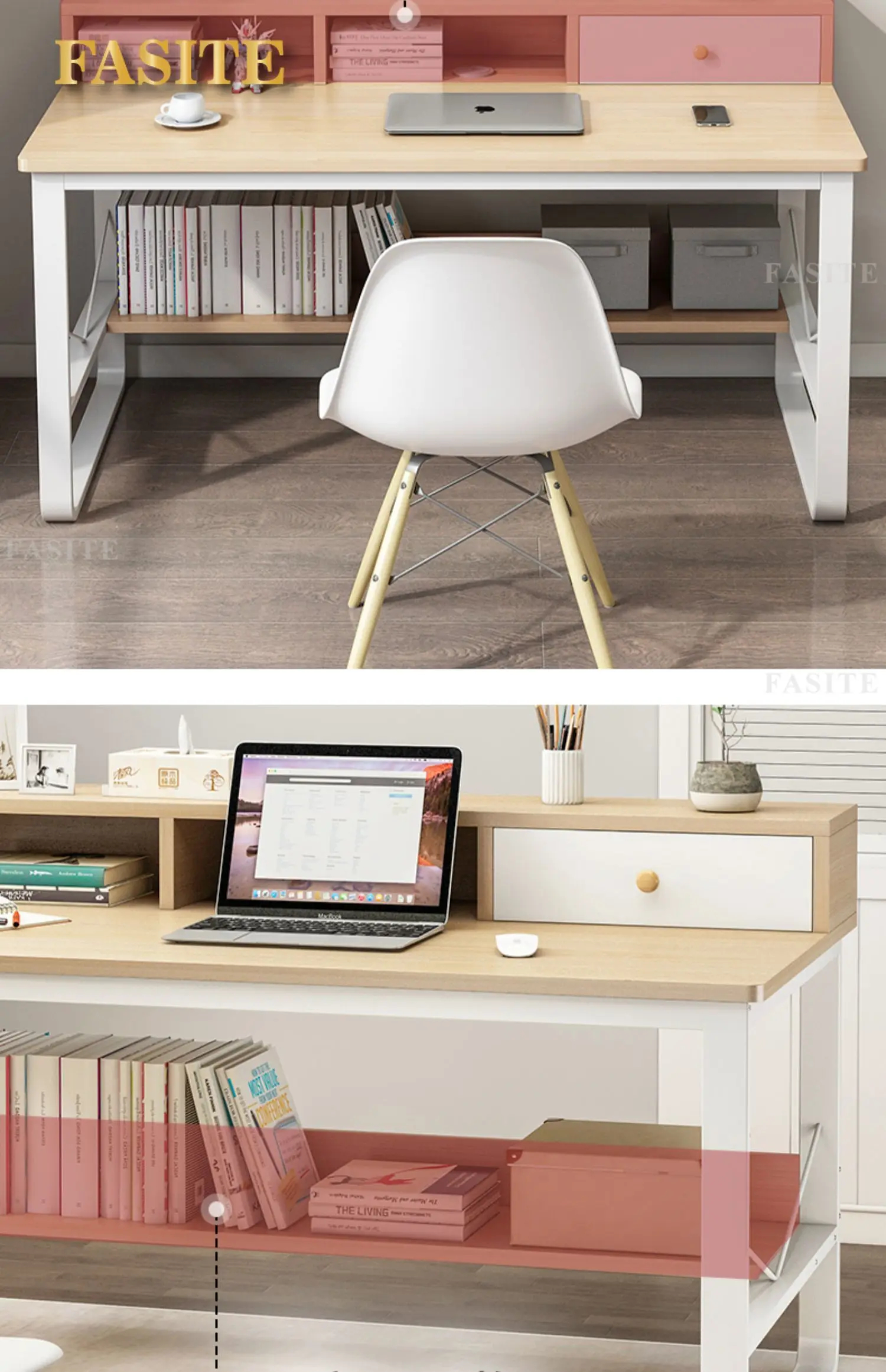 Description Picture 5 of itemComputer desk minimalist modern desktop home office desk bedroom simple desk desk chair combination student study desk