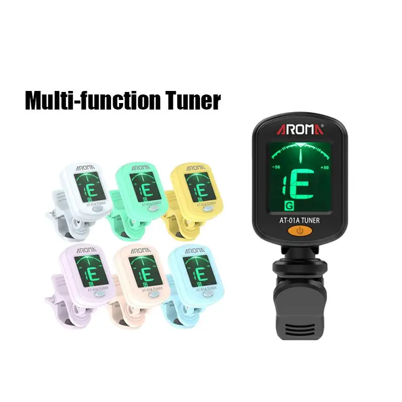 Colorful Rotatable Clip-On Digital Guitar Tuner with LCD Display