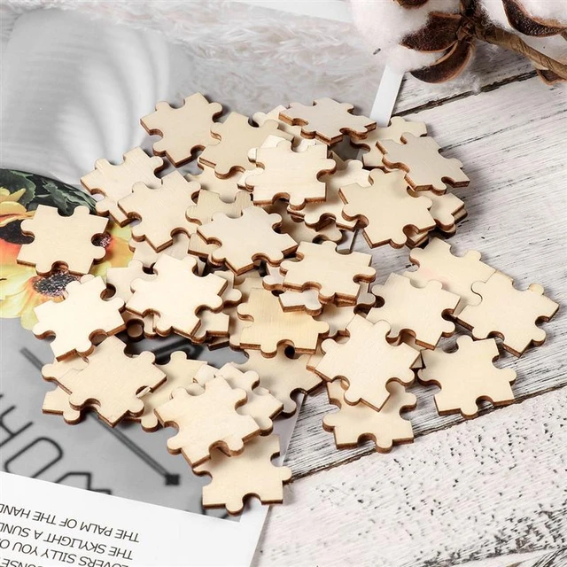 100 Pcs/set Unfinished Wooden Jigsaw Freeform Blank Puzzles Pieces For Diy  Art Crafts Card Making Decor - Wood Diy Crafts - AliExpress