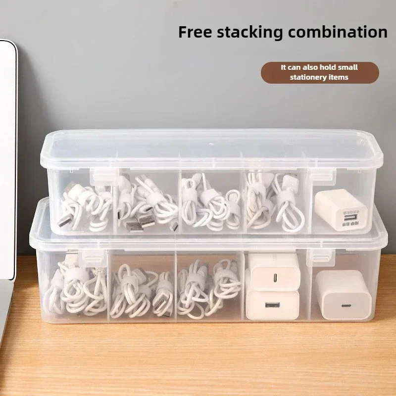 Transparente Datenkabeltasche, staubdichte Kartenbox mit Deckel, Aufbewahrungsbox für Büro und Zuhause_voghion.com