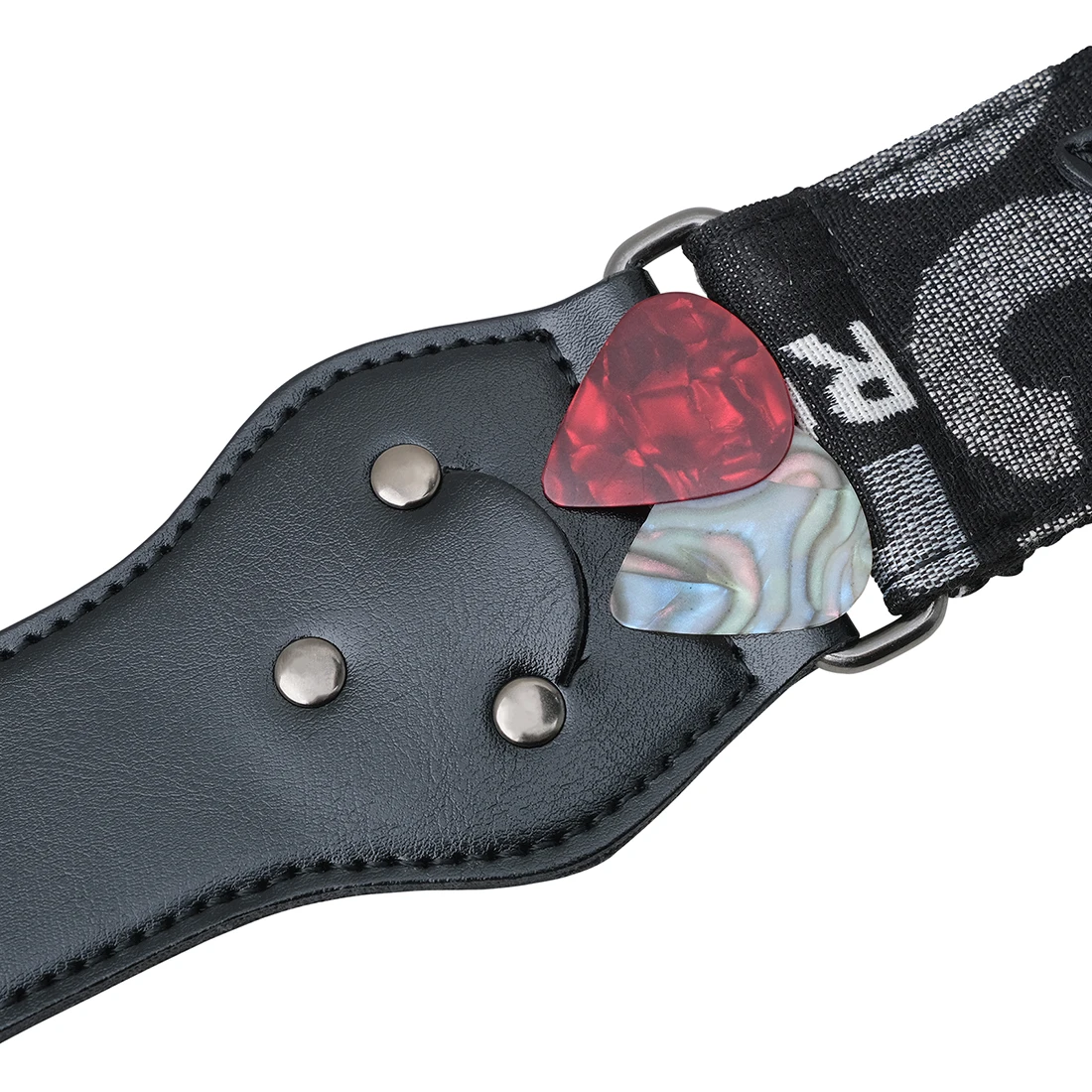 Adjustable Color Print Polyester Guitar Strap with Plectrum Holder
