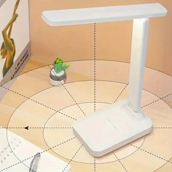Folding LED Desk Lamp USB Touch Control Dimmable Rechargeable Eye-Caring Light Adjustable Brightness Portable Lamp for Reading H 3