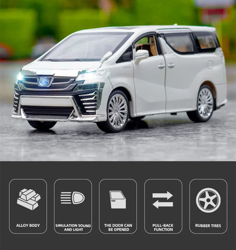 1:24 Toyota VELLFIRE MPV Alloy Car Model Diecast Toy Vehicles