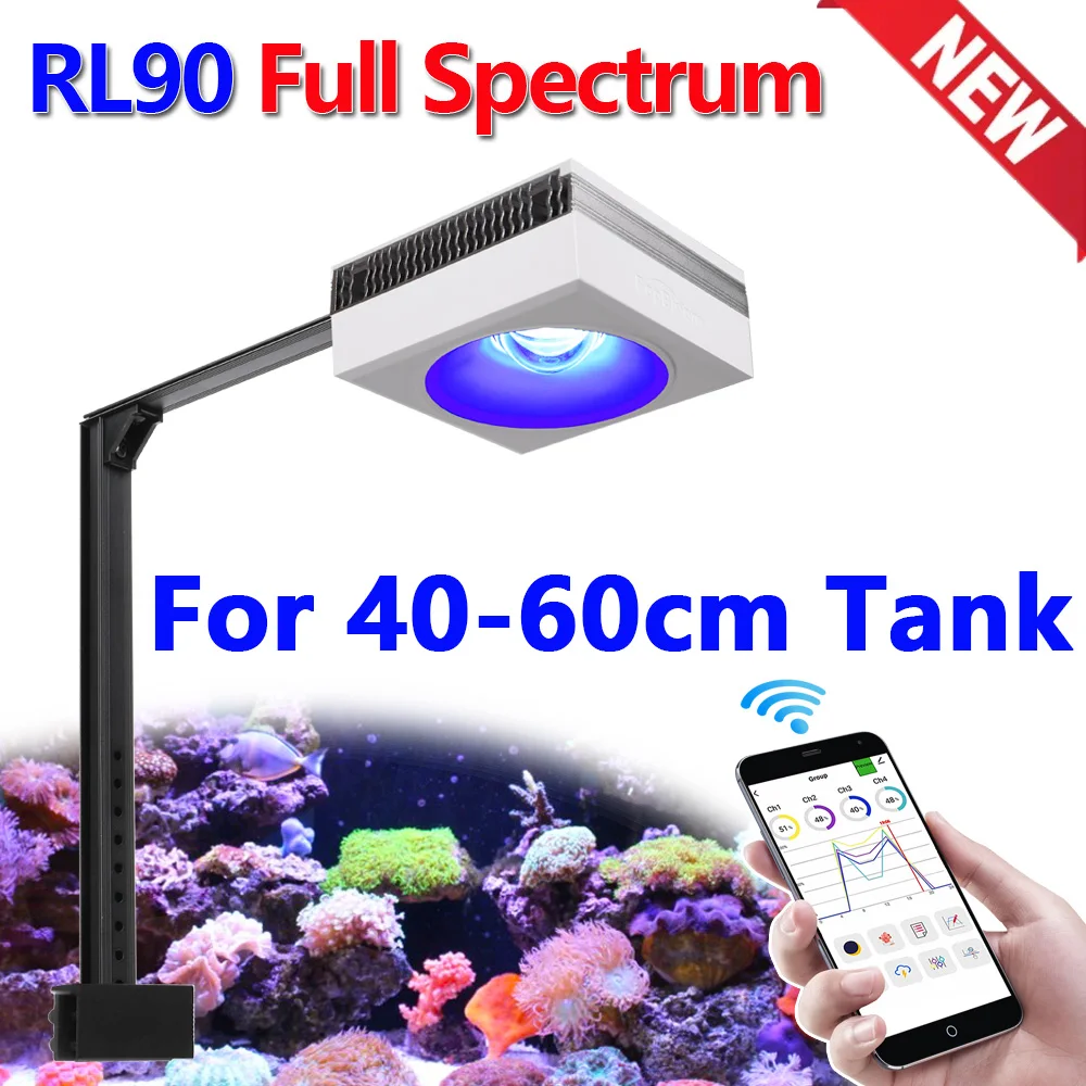 

PopBloom Saltwater Led Aquarium Lighting Full Spectrum Reef Coral Fish Tank Led Lights 60cm SPS LPS Marine Lamp For Aquarium