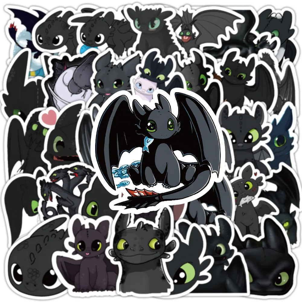 Kawaii Toothless Cartoon Cute Stickers 10/30/50PCS Decorative Skateboard Guitar Car Motorcycle Notebook Waterproof Decal Toy cartoon stickers decorative stickers kawaii stickers car sticker decal