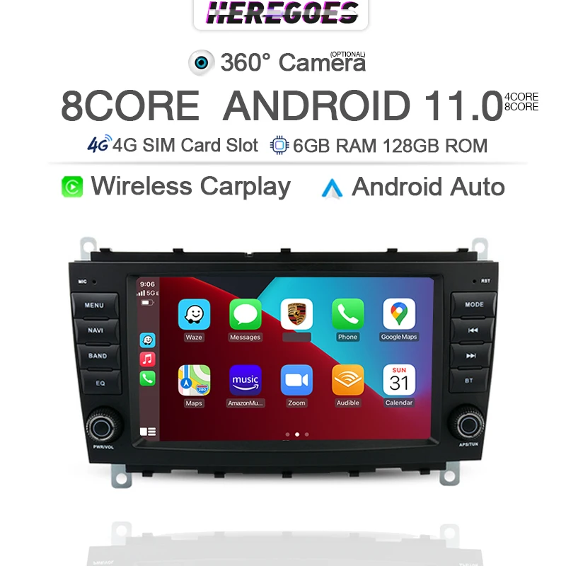 

Carplay 2Din Android 11.0 Car GPS Multimedia Video Player For Mercedes Benz CLK Class W209 2005-2012 Navigation Radio Stereo DSP