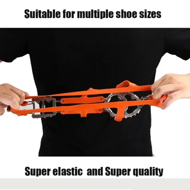 1Pair Professional Climbing Crampons 18 Studs Anti-Skid Ice Snow Walking Shoes Spike Grip Winter Outdoor Equipment Camping Gear 3