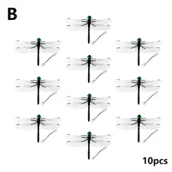 Set of Decorative Dragonfly Insect Ornaments for Outdoor Garden and Farm Repellent Use (10pcs)