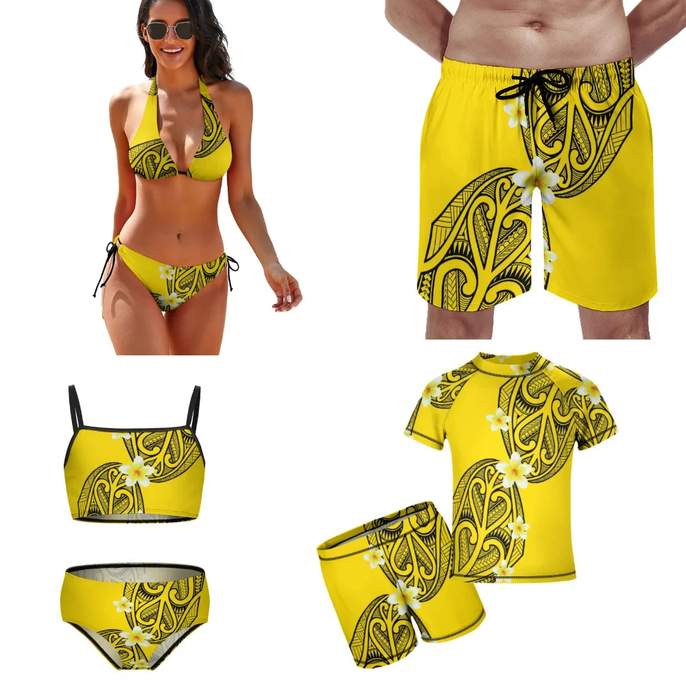 

Купальник для семьи, для отпуска на море, для мужчин, женщин, для мальчиков и девочек, модный полинезийский купальник на заказ, сексуальное бикини с низкой посадкой