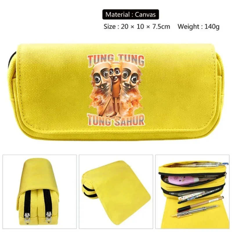 이탈리아 브레인로트 필통 Tung Tungtung Sahur 학생 문구류 재미있는 동물 사무용품 소년 어린이 새 학기 선물