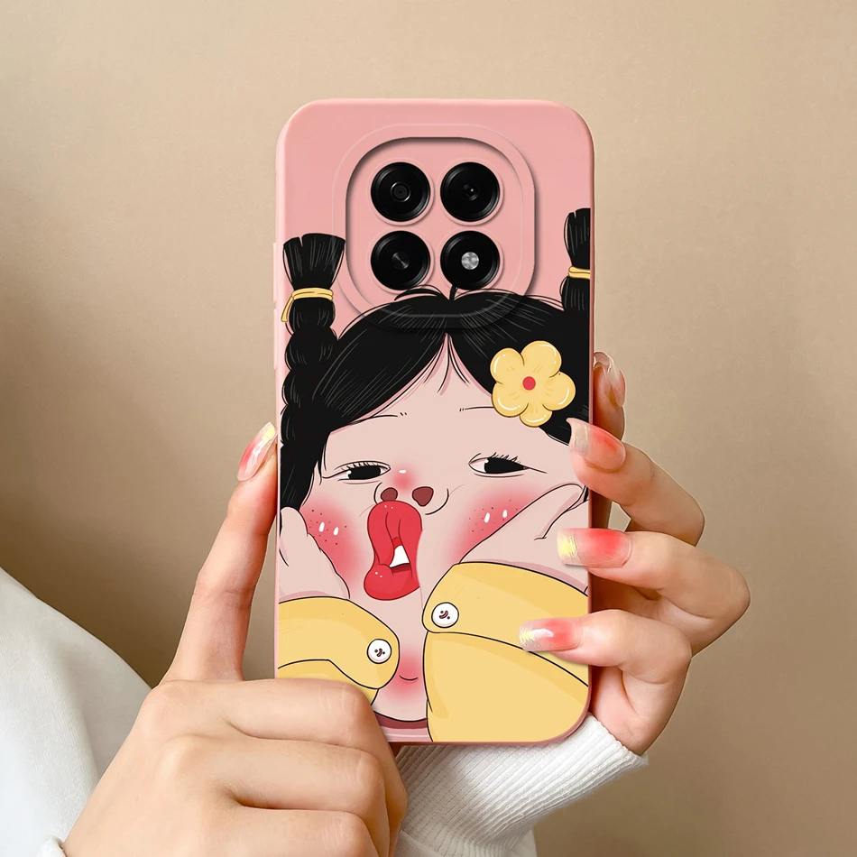 Cute Cartoon Soft Liquid Silicone Phone Case - Full Protection Anti-Drop Back Cover
